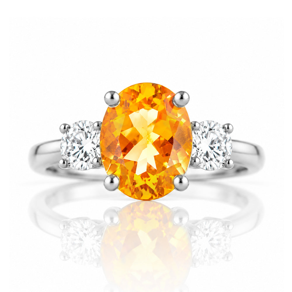 Hallie, a Citrine and Diamond Trilogy Ring - Victoria's Jewellery