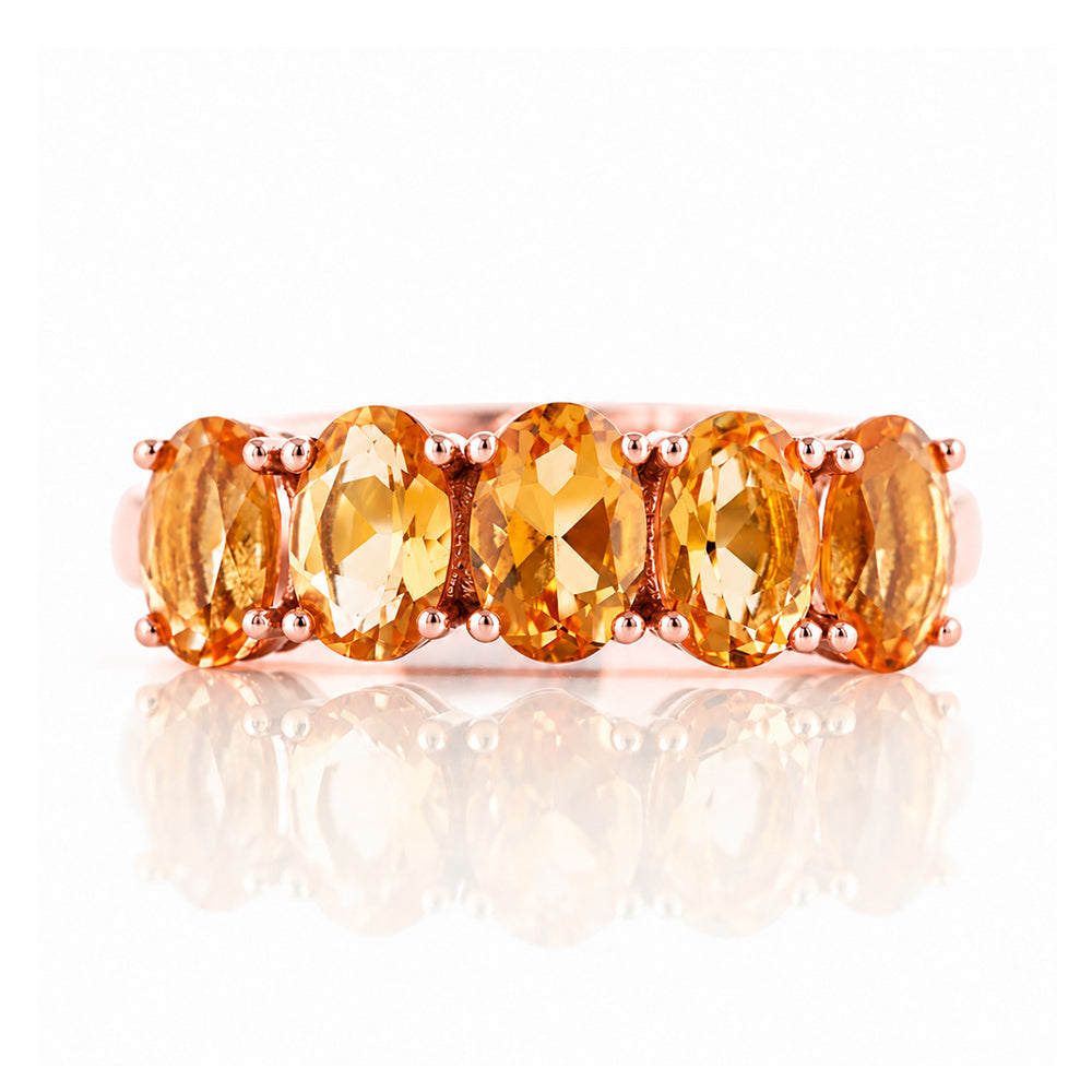 Arabella, a Citrine Half Eternity Ring - Victoria's Jewellery