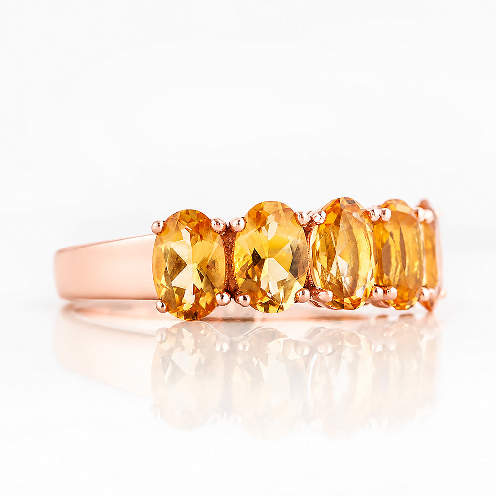Arabella, a Citrine Half Eternity Ring - Victoria's Jewellery