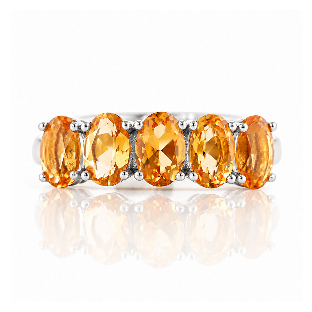 Arabella, a Citrine Half Eternity Ring - Victoria's Jewellery