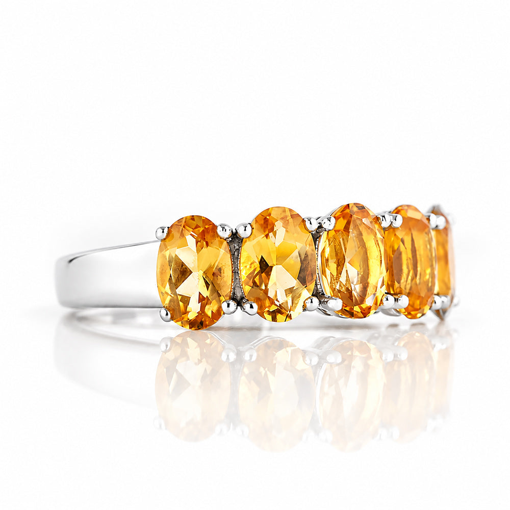 Arabella, a Citrine Half Eternity Ring - Victoria's Jewellery