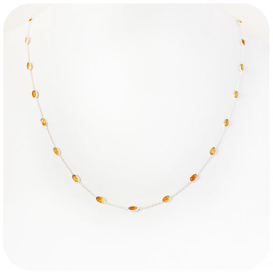Oval cut Yellow Citrine Necklace - Victoria's Jewellery