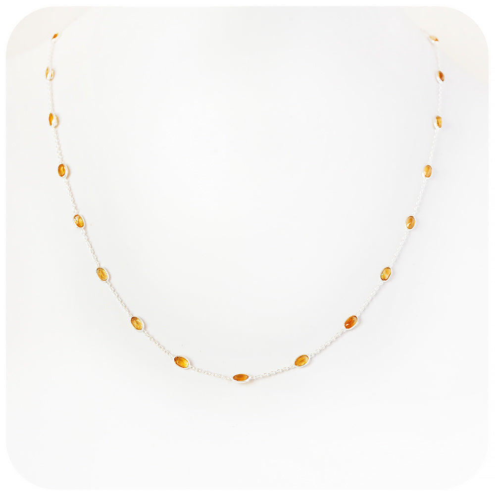 Oval cut Yellow Citrine Necklace - Victoria's Jewellery