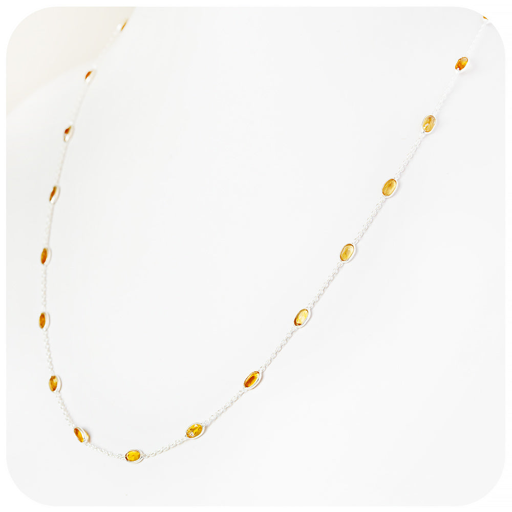 Oval cut Yellow Citrine Necklace - Victoria's Jewellery