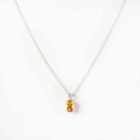 Oval cut Citrine Pendant and Chain - Victoria's Jewellery