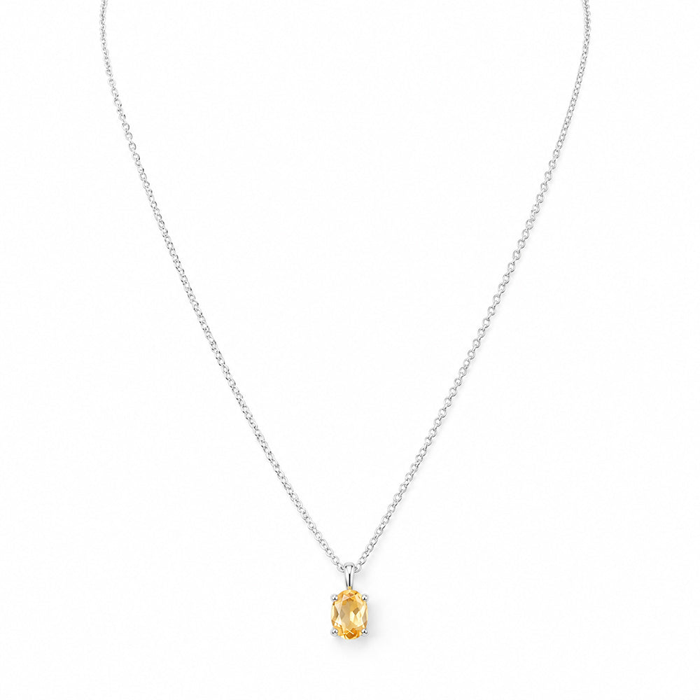 Luna, Oval cut Citrine Pendant - 8x6mm