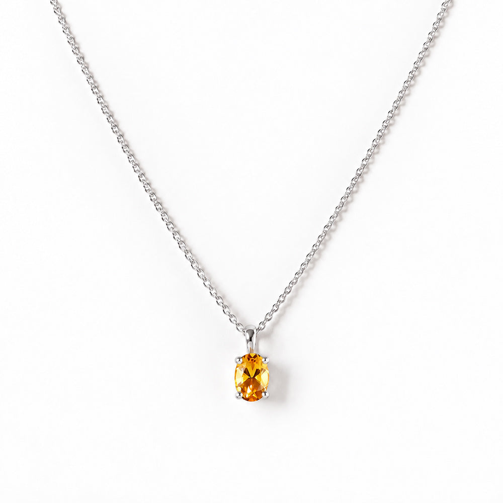 Luna, Oval cut Citrine Pendant - 7x5mm - Victoria's Jewellery