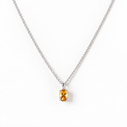 Luna, Oval cut Citrine Pendant - 7x5mm - Victoria's Jewellery