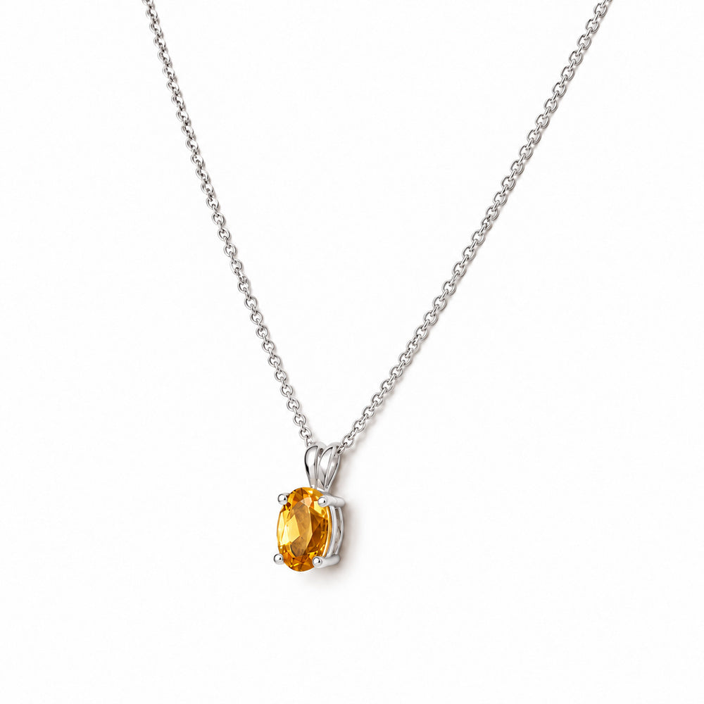 Luna, Oval cut Citrine Pendant - 7x5mm - Victoria's Jewellery
