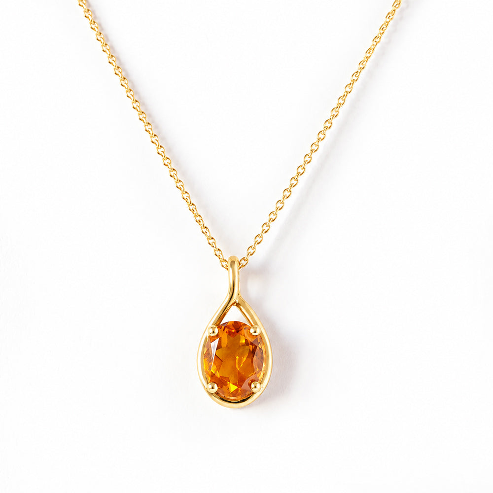 The Infinity Pendant with Citrine - 9x7mm