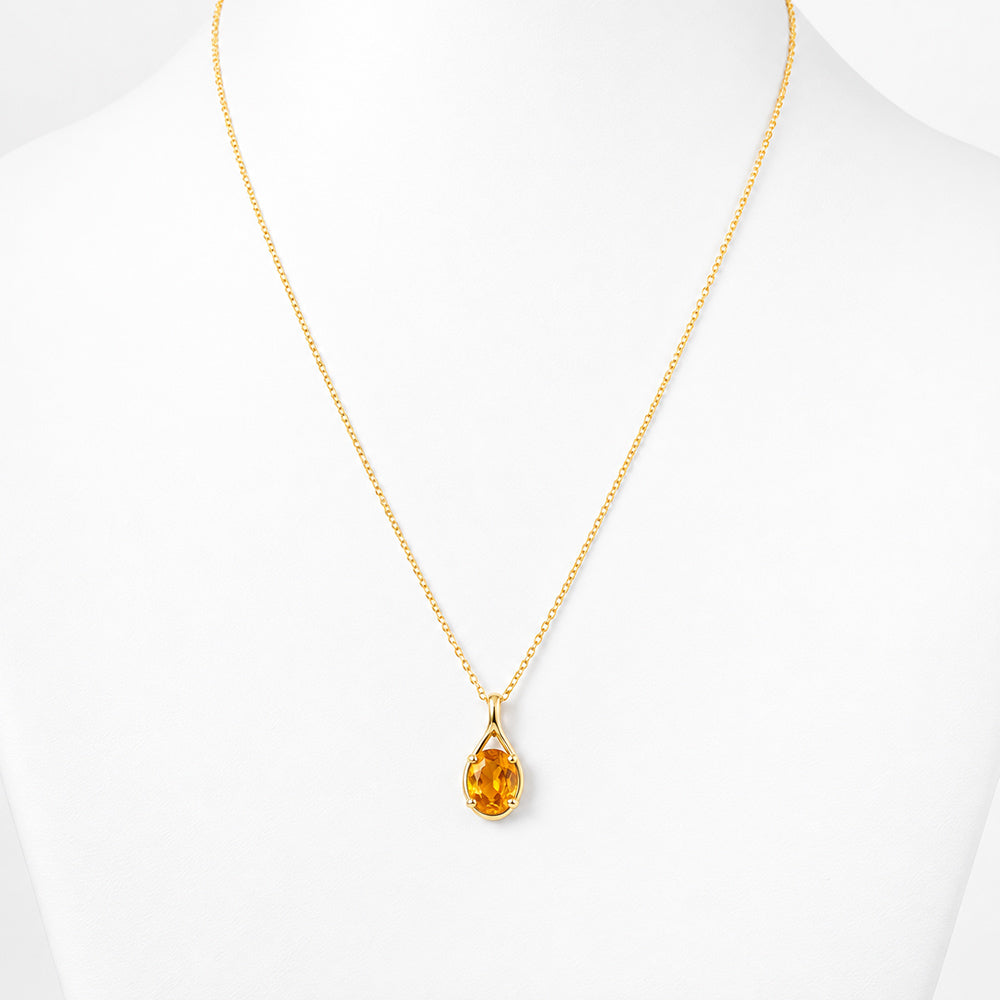 The Infinity Pendant with Citrine - 9x7mm