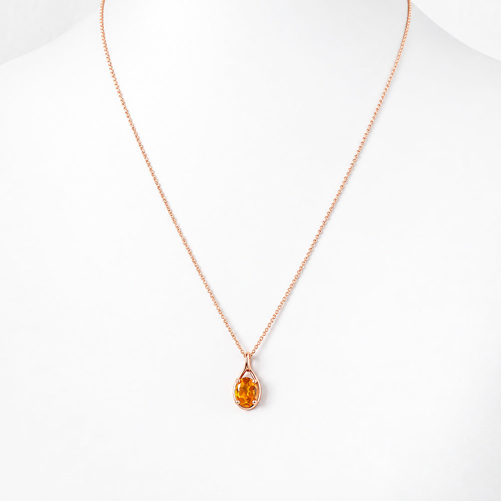 The Infinity Pendant with Citrine - 9x7mm