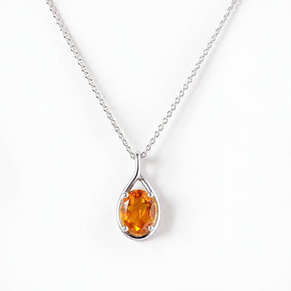 The Infinity Pendant with Citrine - 9x7mm