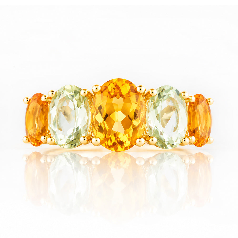 Queen, a Citrine and Prasiolite Ring - Victoria's Jewellery
