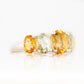 Oval cut Citrine and Prasiolite Half Eternity Anniversary Ring in White Gold - Victoria's Jewellery
