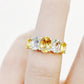 Oval cut Citrine and Prasiolite Half Eternity Anniversary Ring in White Gold - Victoria's Jewellery