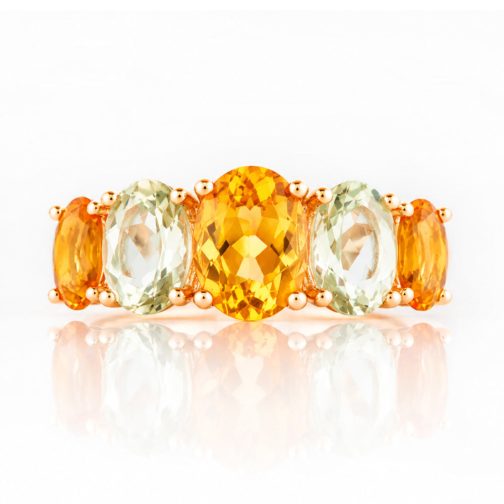 Queen, a Citrine and Prasiolite Ring - Victoria's Jewellery