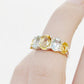 Oval cut Citrine and Prasiolite Half Eternity Anniversary Ring in White Gold - Victoria's Jewellery