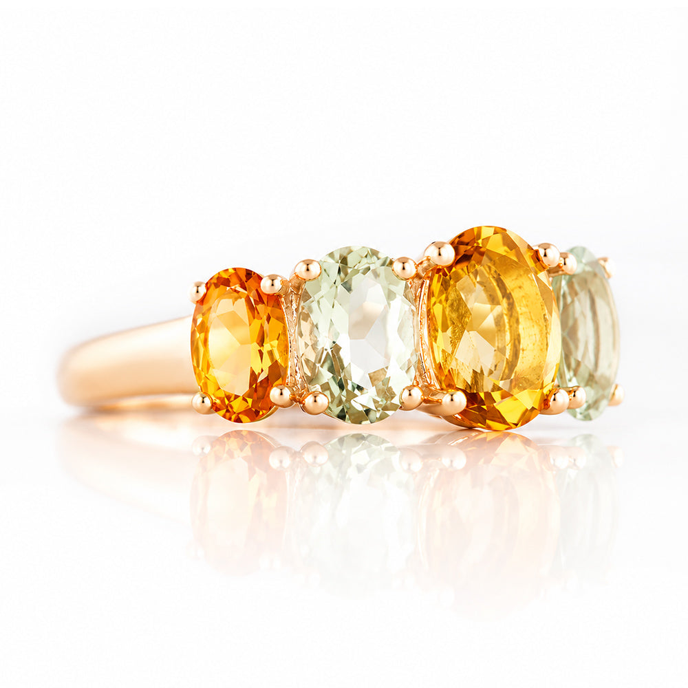 Queen, a Citrine and Prasiolite Ring - Victoria's Jewellery