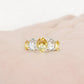 Oval cut Citrine and Prasiolite Half Eternity Anniversary Ring in White Gold - Victoria's Jewellery