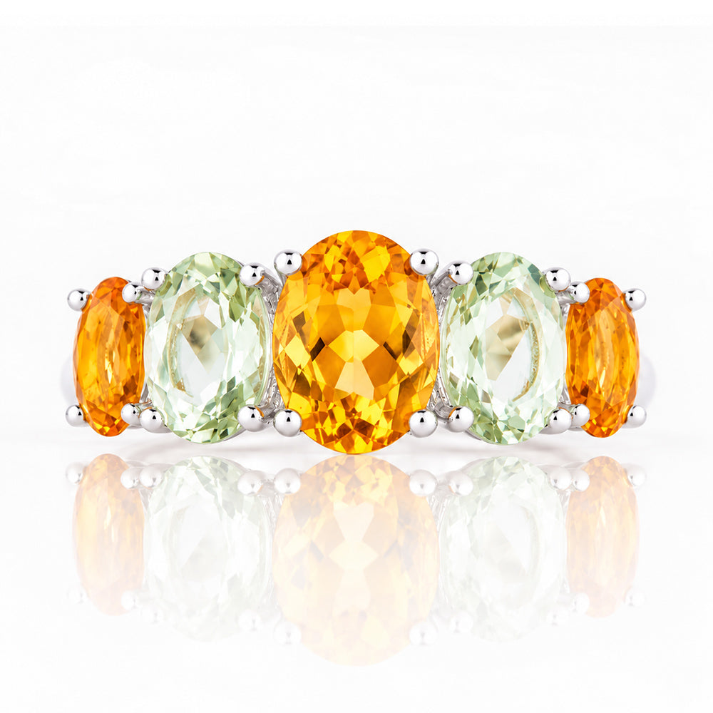 Queen, a Citrine and Prasiolite Ring - Victoria's Jewellery