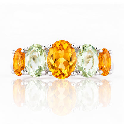 Queen, a Citrine and Prasiolite Ring - Victoria's Jewellery
