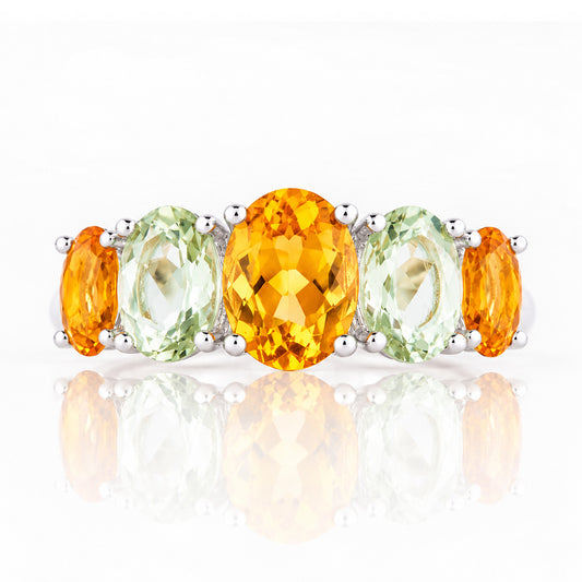 Queen, a Citrine and Prasiolite Ring - Victoria's Jewellery