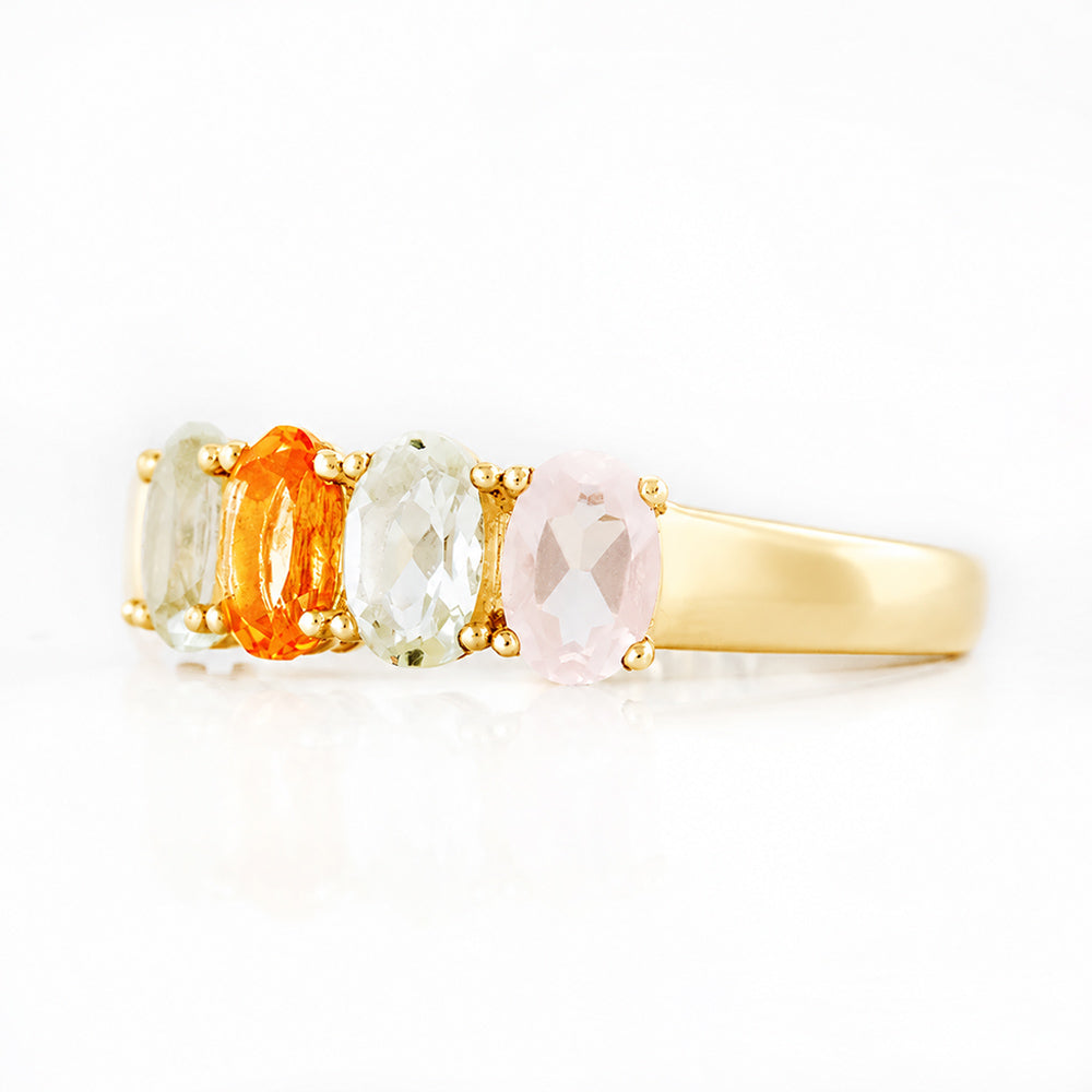 Arabella, a Citrine, Prasiolite and Rose Quartz Ring