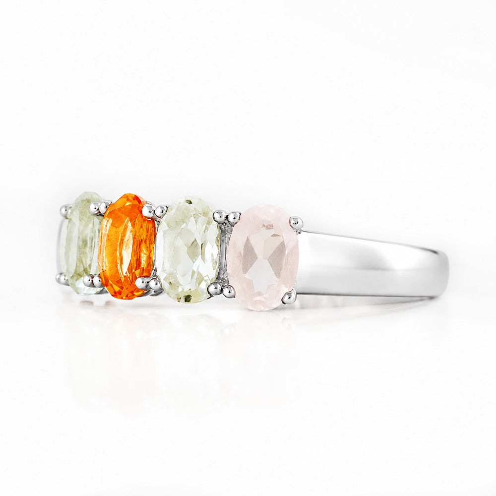 Arabella, a Citrine, Prasiolite and Rose Quartz Ring