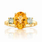 Hallie, Citrine and Prasiolite Trilogy Ring - Victoria's Jewellery