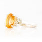 Hallie, a Citrine and Prasiolite Trilogy Ring