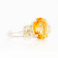 Hallie, a Citrine and Prasiolite Trilogy Ring
