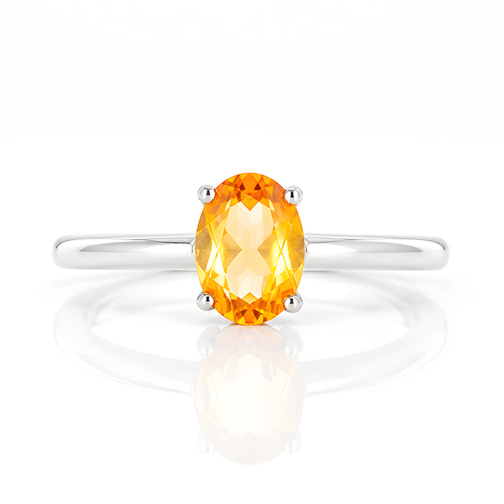 Pippa, Oval cut Citrine Ring - Victoria's Jewellery