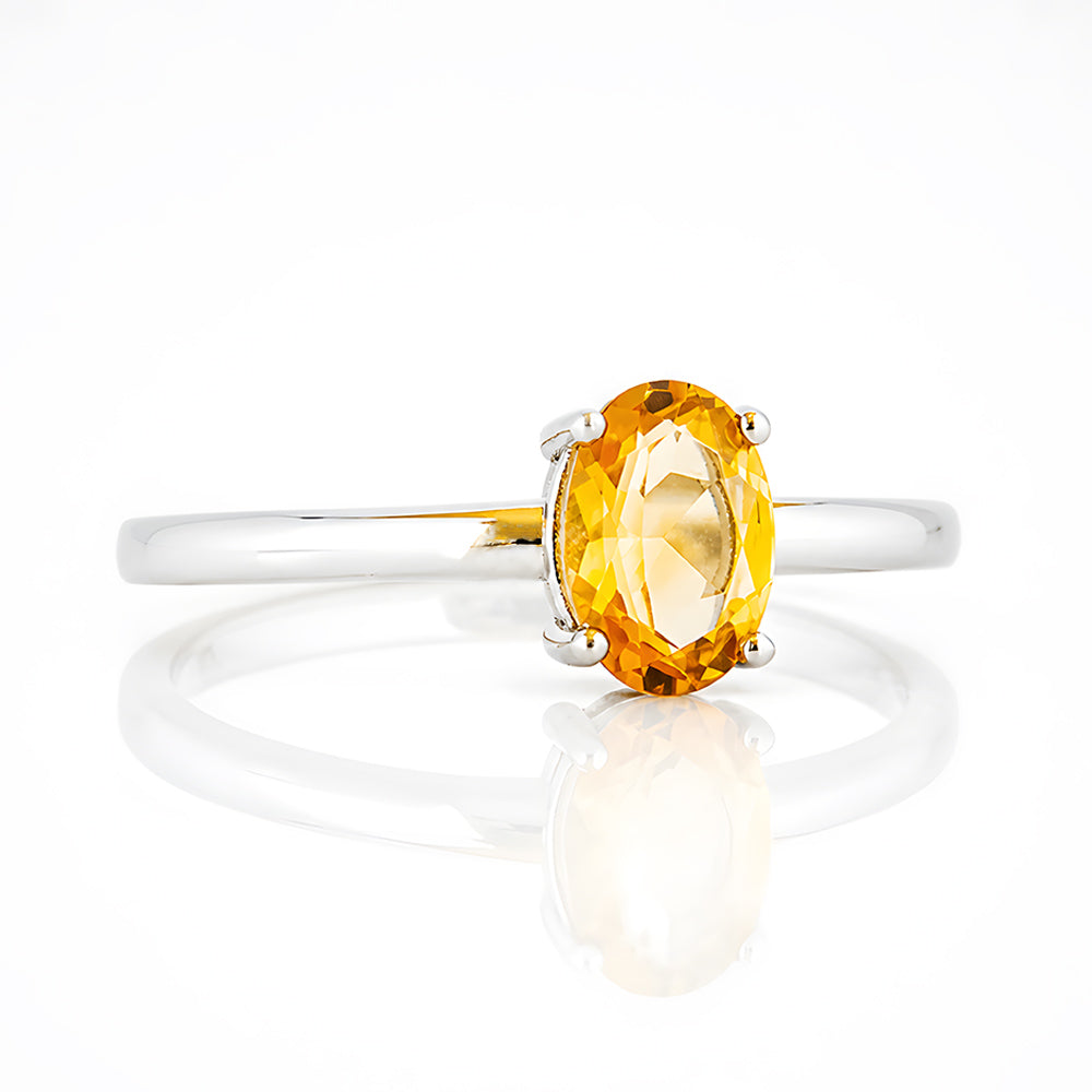 Pippa, Oval cut Citrine Ring - Victoria's Jewellery