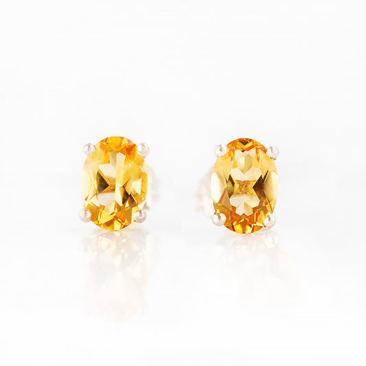 Luna, an Oval cut Citrine Stud Earring - 7x5mm