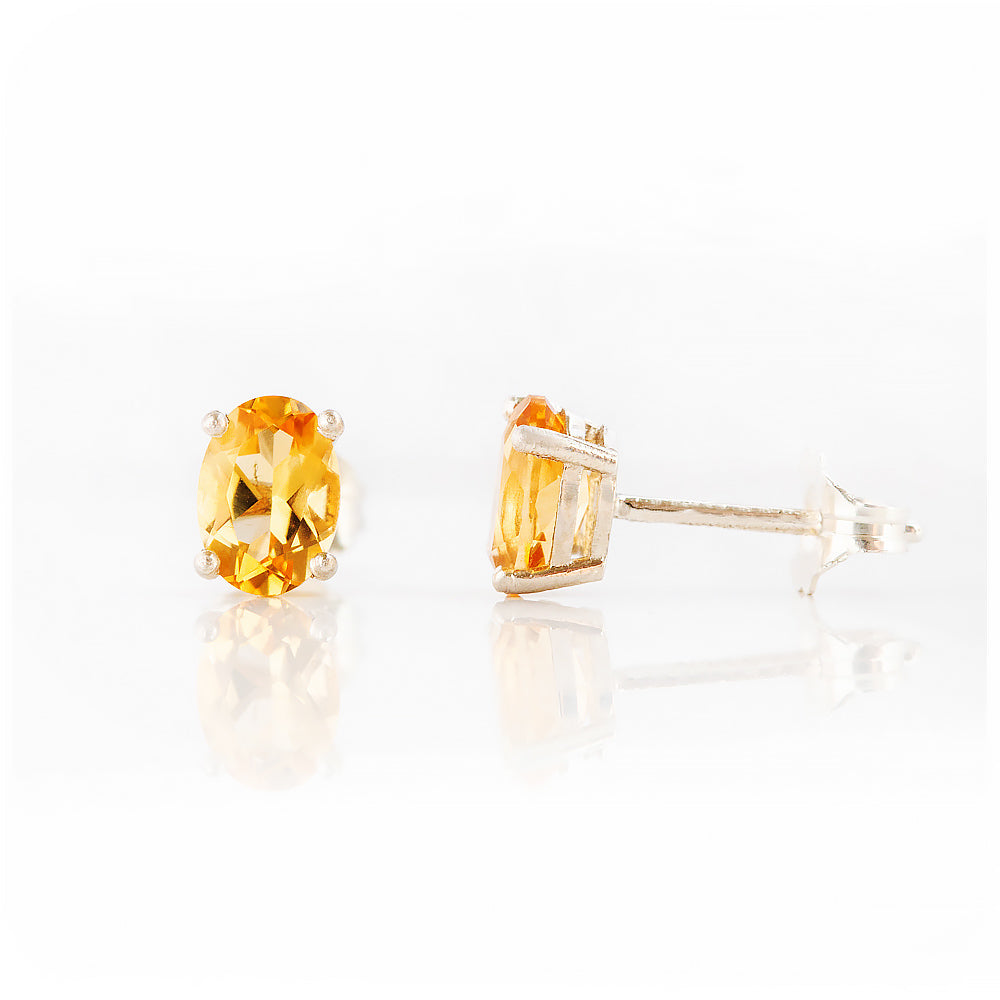 Luna, an Oval cut Citrine Stud Earring - 7x5mm