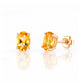 Luna, Oval cut Citrine Stud Earring - 7x5mm - Victoria's Jewellery
