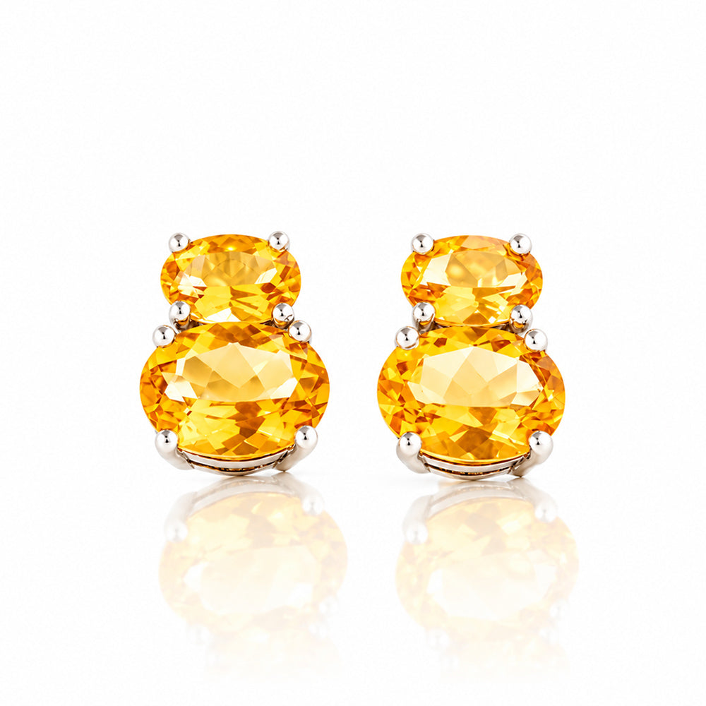 Georgie, Citrine Stud Earrings - Victoria's Jewellery