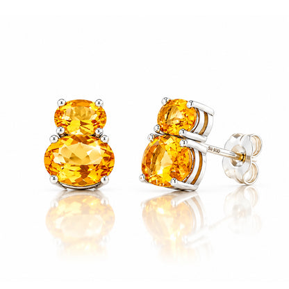 Georgie, Citrine Stud Earrings - Victoria's Jewellery