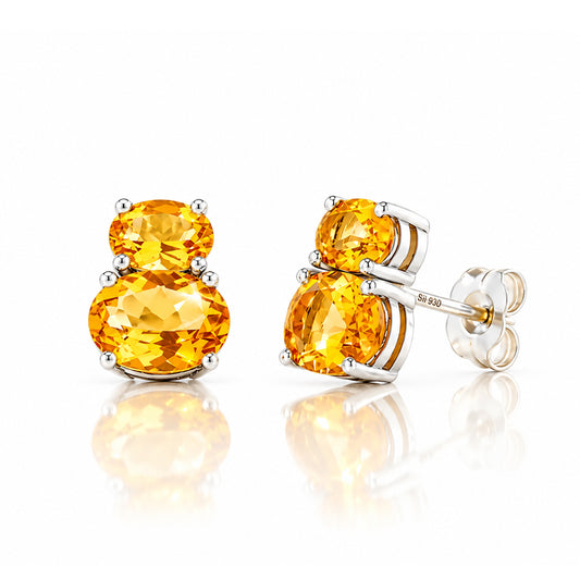 Georgie, Citrine Stud Earrings