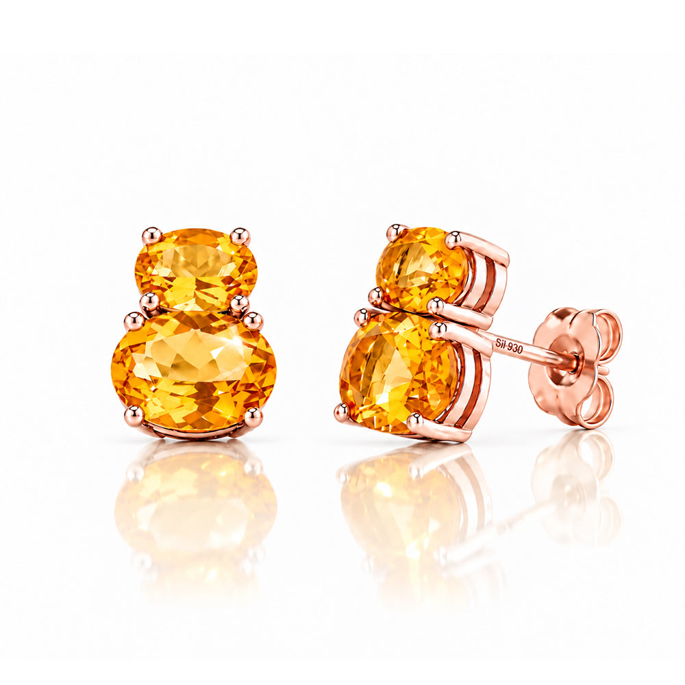 Georgie, Citrine Stud Earrings - Victoria's Jewellery