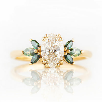 Olive, a Diamond and Moissanite Engagement Ring - Victoria's Jewellery