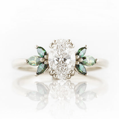 Olive, a Diamond and Moissanite Engagement Ring - Victoria's Jewellery