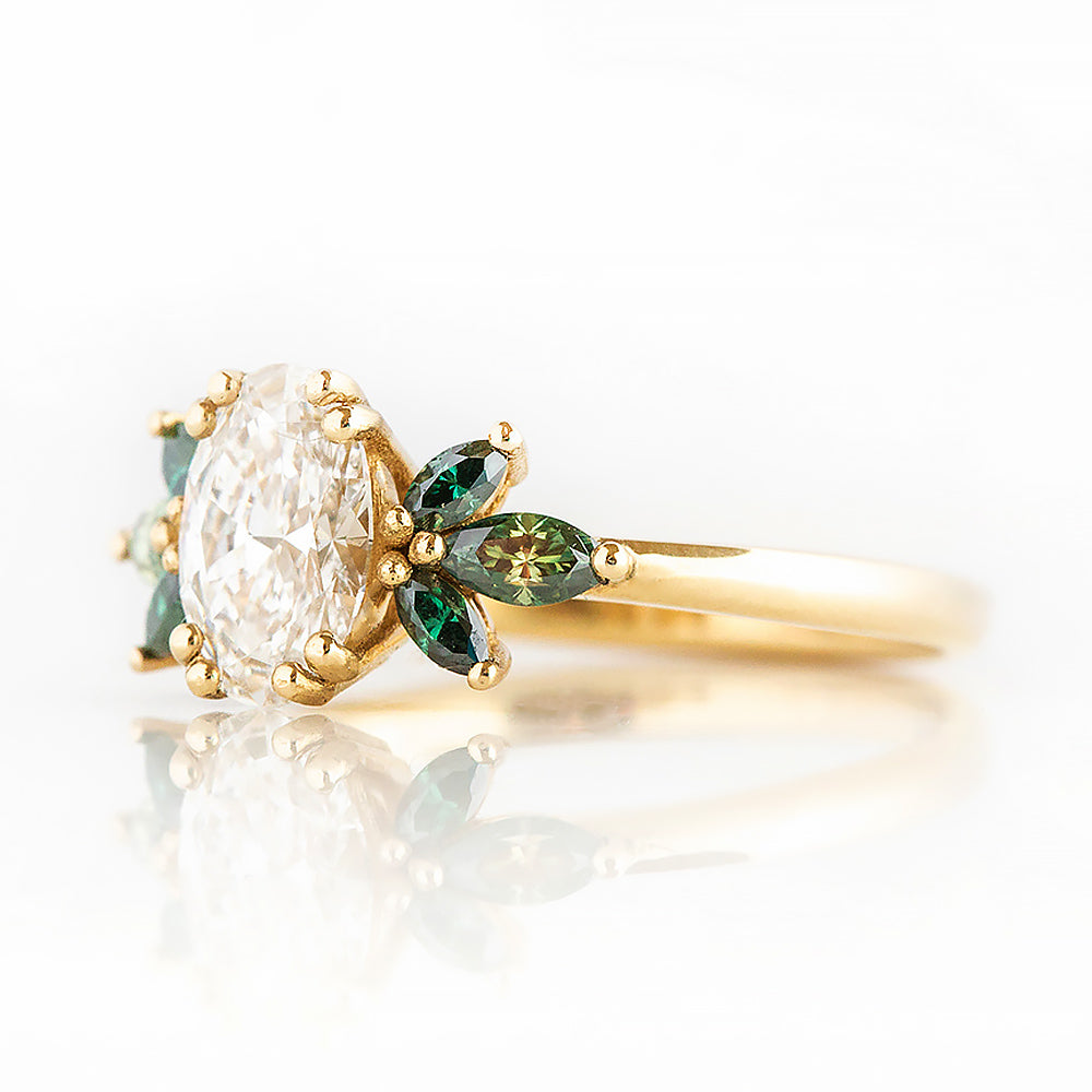 Olive, a Diamond and Moissanite Engagement Ring - Victoria's Jewellery