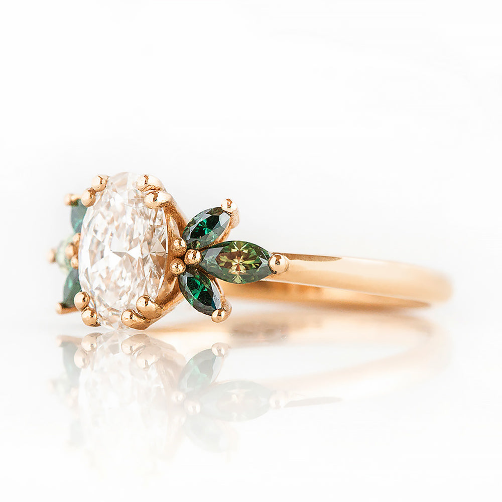 Olive, a Diamond and Moissanite Engagement Ring - Victoria's Jewellery