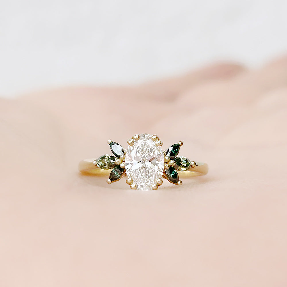 Olive, a Diamond and Moissanite Engagement Ring - Victoria's Jewellery