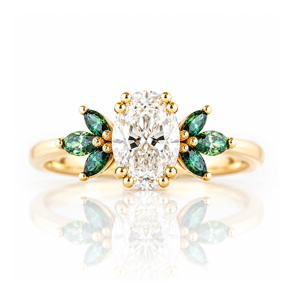 Olive, a Diamond and Moissanite Engagement Ring - Victoria's Jewellery