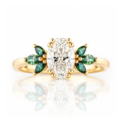 Olive, a Diamond and Moissanite Engagement Ring - Victoria's Jewellery