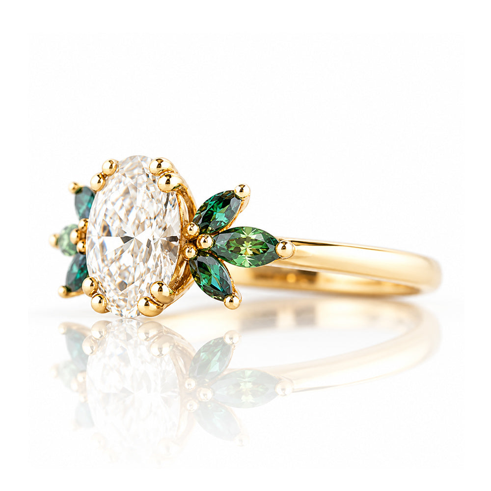 Olive, a Diamond and Moissanite Engagement Ring - Victoria's Jewellery