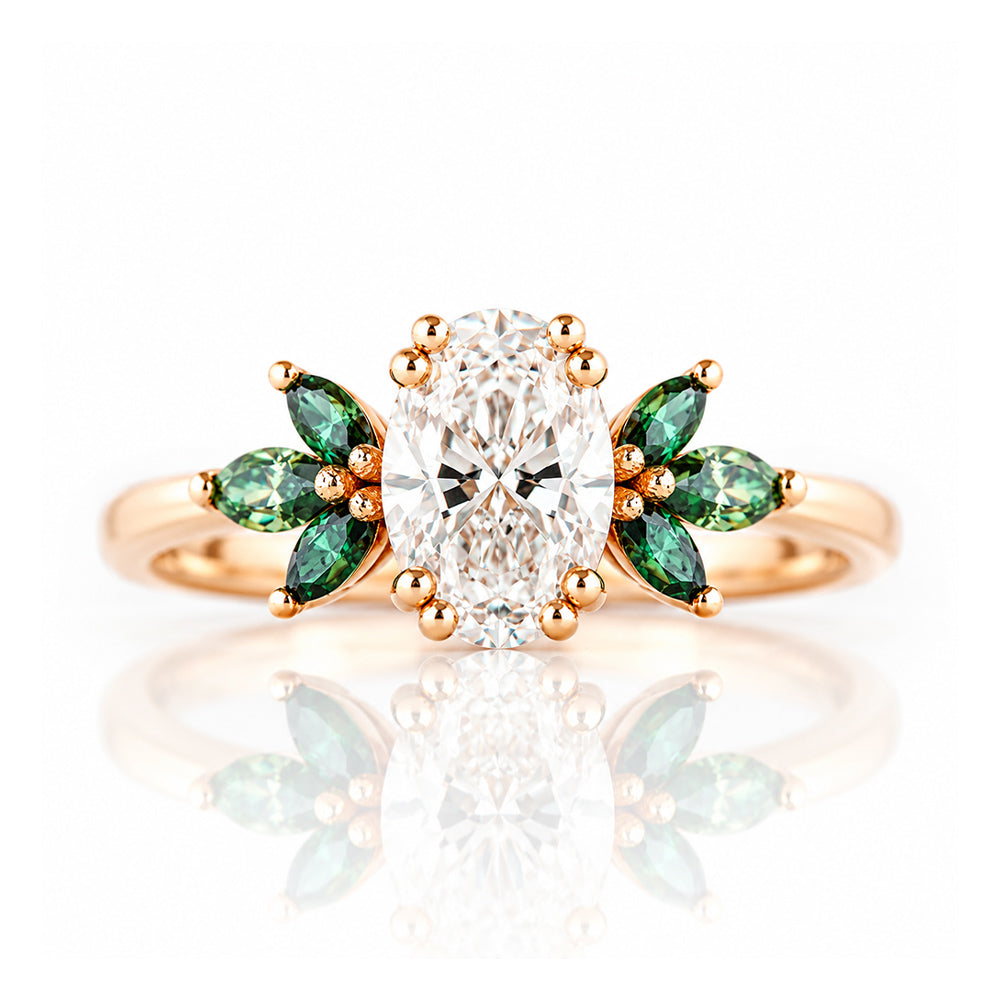 Olive, a Diamond and Moissanite Engagement Ring - Victoria's Jewellery